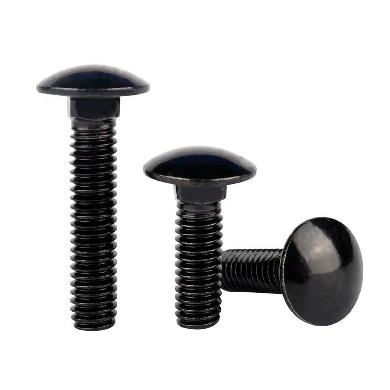VAMUOEFL 1/2-13 x 1-1/2" Carriage Bolts Screws Black Finish, Round Head Square Neck, 304 Stainless Steel 18-8, UNC Full Machine Coarse Thread, 5Pcs - Image 4